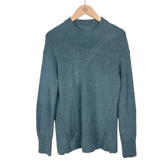 Lululemon Merino Wool-Blend Ribbed Crewneck Sweater in
Heathered Tidewater Teal - Picture 4 of 9